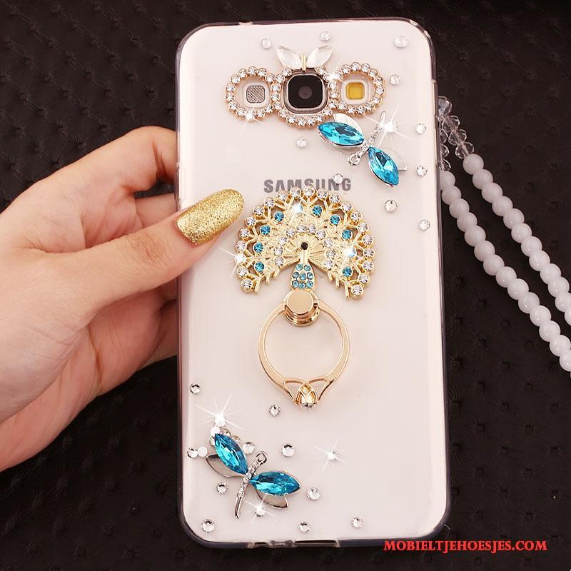 Samsung Galaxy A8 Hanger Hoes Ring Hoesje Telefoon Bescherming Wit