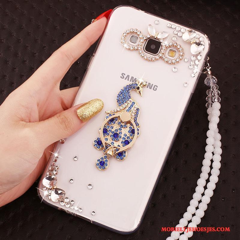 Samsung Galaxy A8 Hanger Hoes Ring Hoesje Telefoon Bescherming Wit