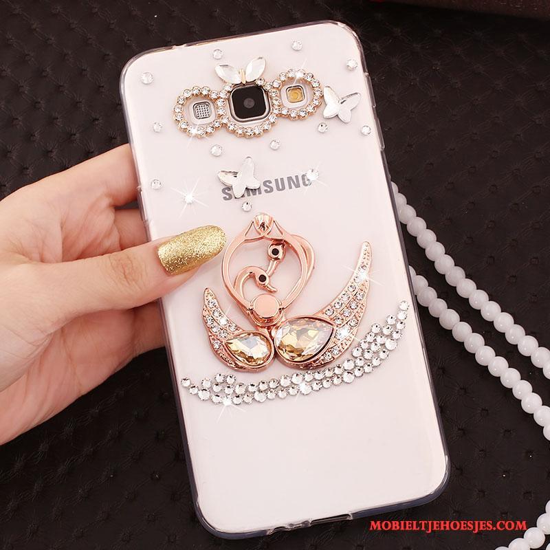 Samsung Galaxy A8 Hanger Hoes Ring Hoesje Telefoon Bescherming Wit