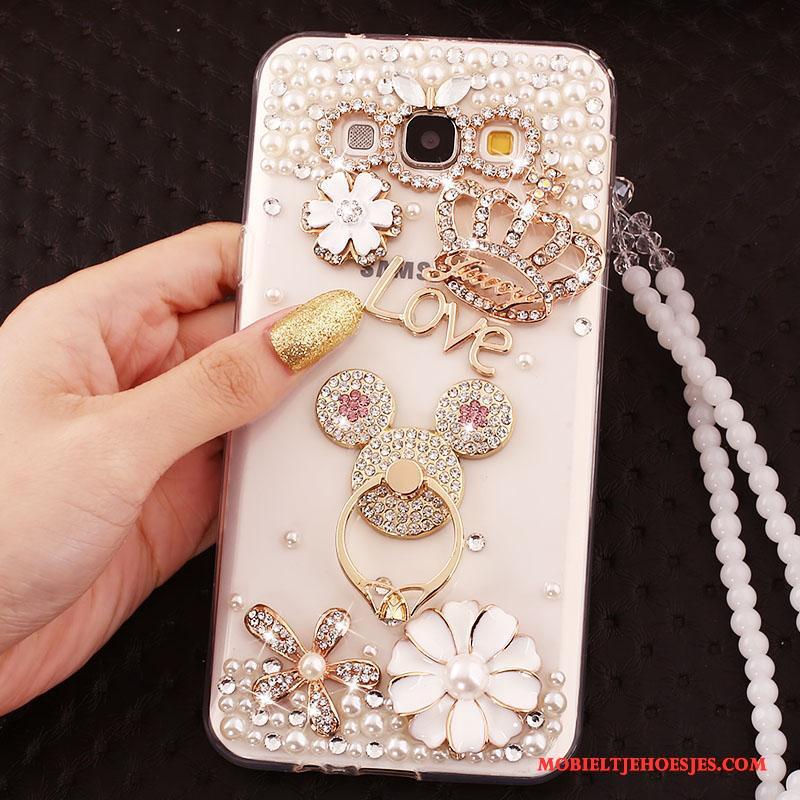 Samsung Galaxy A8 Hanger Hoes Ring Hoesje Telefoon Bescherming Wit