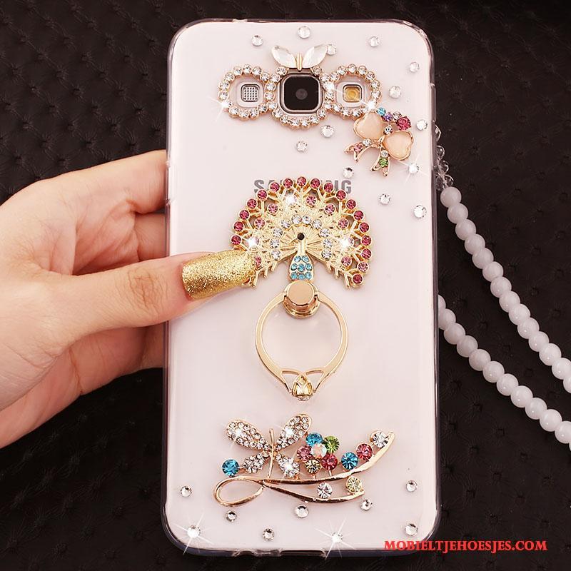 Samsung Galaxy A8 Hanger Hoes Ring Hoesje Telefoon Bescherming Wit