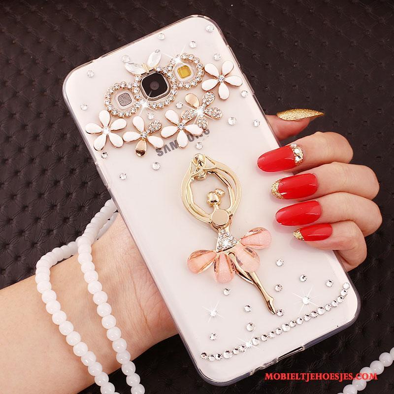 Samsung Galaxy A8 Hanger Hoes Ring Hoesje Telefoon Bescherming Wit