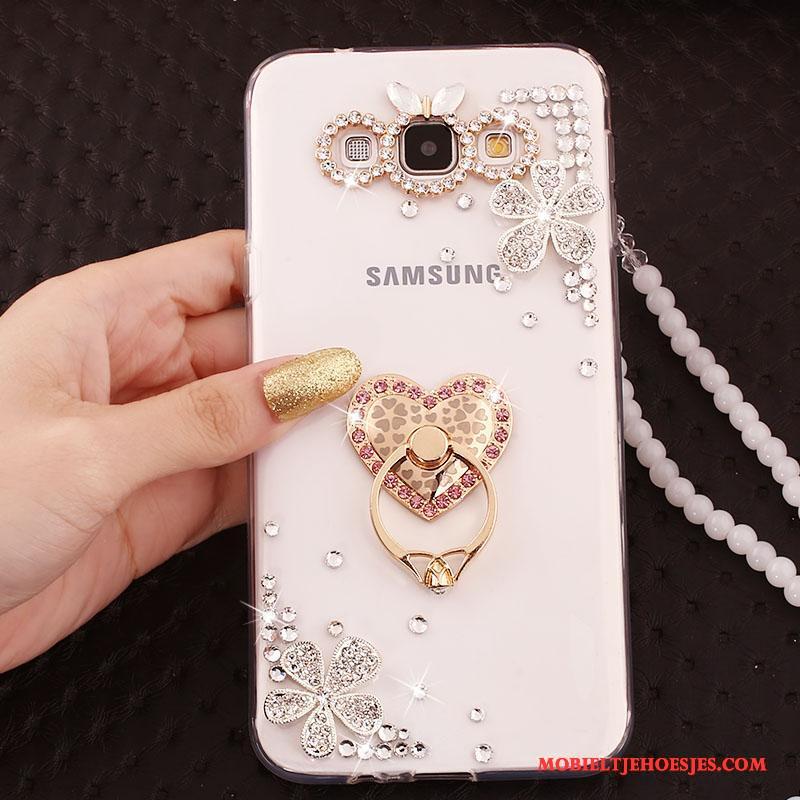 Samsung Galaxy A8 Hanger Hoes Ring Hoesje Telefoon Bescherming Wit