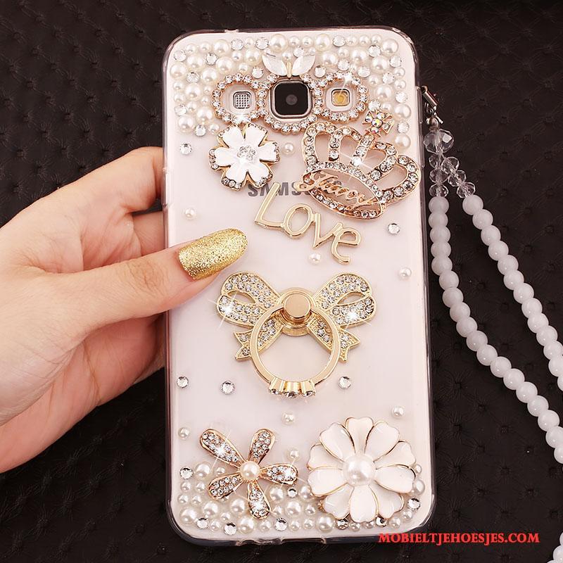 Samsung Galaxy A8 Hanger Hoes Ring Hoesje Telefoon Bescherming Wit