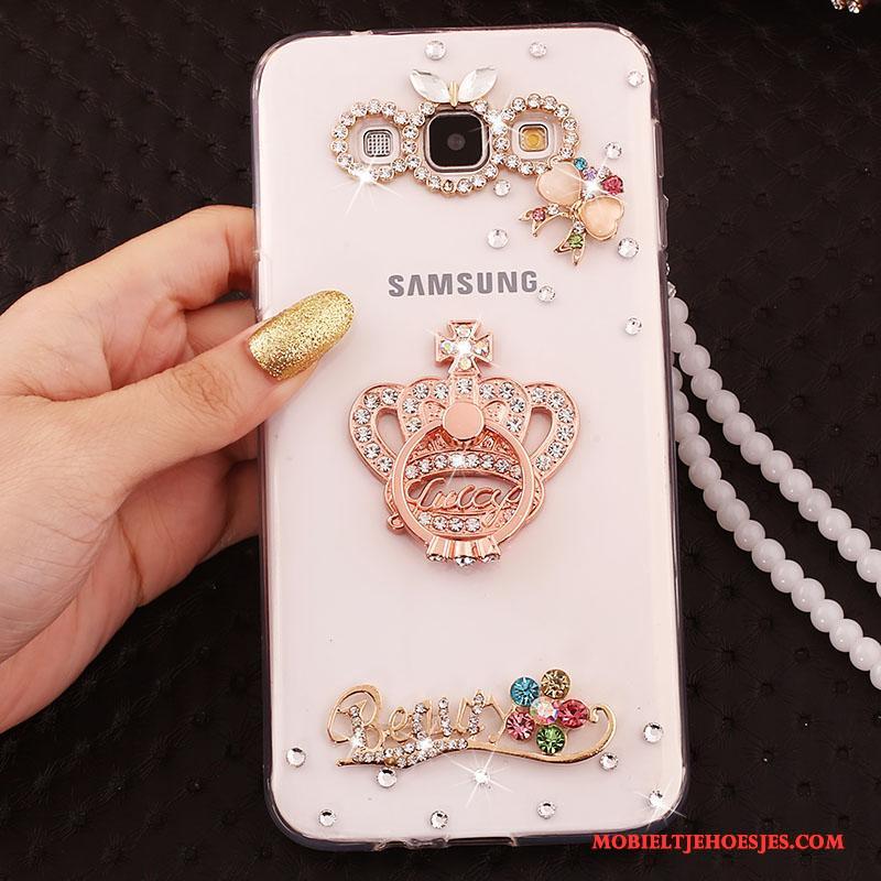 Samsung Galaxy A8 Hanger Hoes Ring Hoesje Telefoon Bescherming Wit