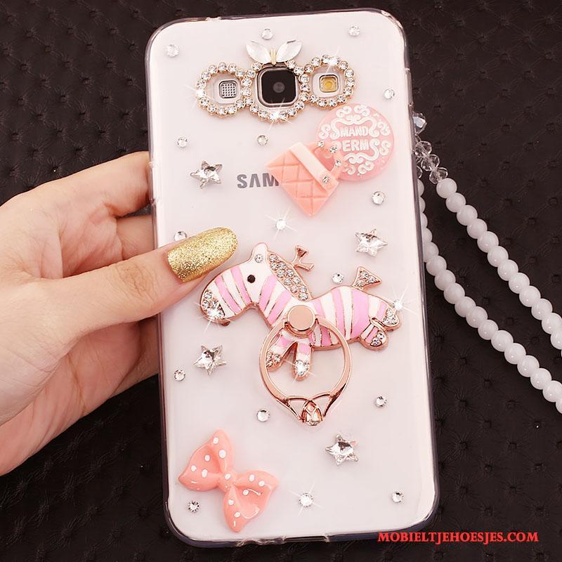 Samsung Galaxy A8 Hanger Hoes Ring Hoesje Telefoon Bescherming Wit