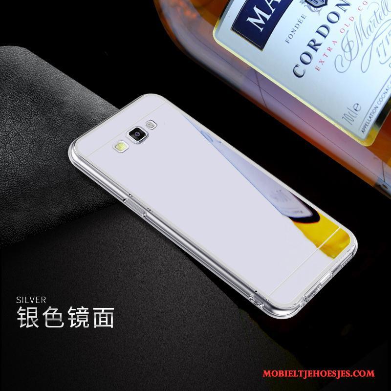 Samsung Galaxy A8 Hoes Roze Schrobben Hoesje Telefoon Hard Doorzichtig Mobiele Telefoon
