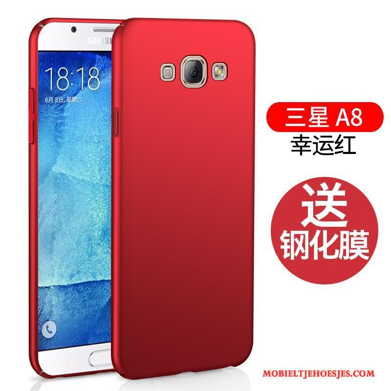 Samsung Galaxy A8 Hoesje Bescherming Schrobben Hard Rose Goud Persoonlijk Telefoon