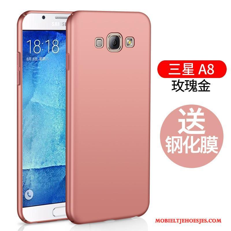 Samsung Galaxy A8 Hoesje Bescherming Schrobben Hard Rose Goud Persoonlijk Telefoon