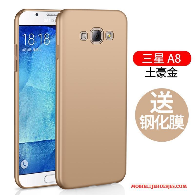 Samsung Galaxy A8 Hoesje Bescherming Schrobben Hard Rose Goud Persoonlijk Telefoon
