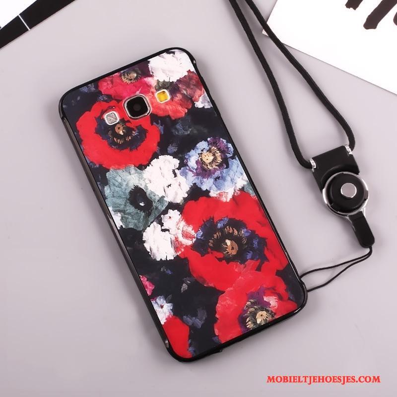 Samsung Galaxy A8 Hoesje Bloemen Kleur Anti-fall Mobiele Telefoon Ster Hoes Mooie