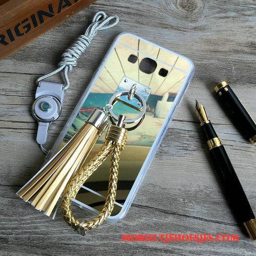 Samsung Galaxy A8 Hoesje Kwasten Zacht Plating Ster Spiegel Rose Goud