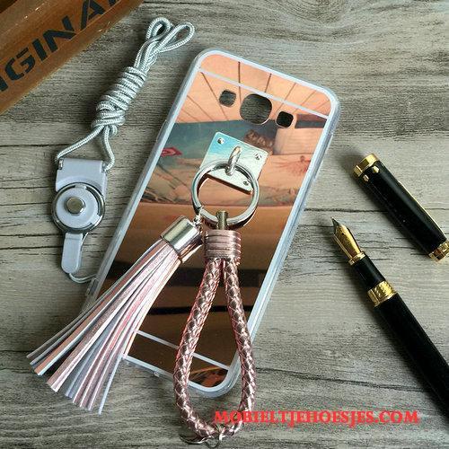 Samsung Galaxy A8 Hoesje Kwasten Zacht Plating Ster Spiegel Rose Goud