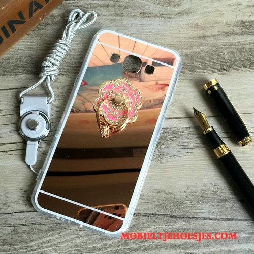 Samsung Galaxy A8 Hoesje Kwasten Zacht Plating Ster Spiegel Rose Goud