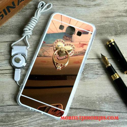 Samsung Galaxy A8 Hoesje Kwasten Zacht Plating Ster Spiegel Rose Goud