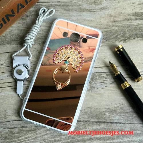 Samsung Galaxy A8 Hoesje Kwasten Zacht Plating Ster Spiegel Rose Goud