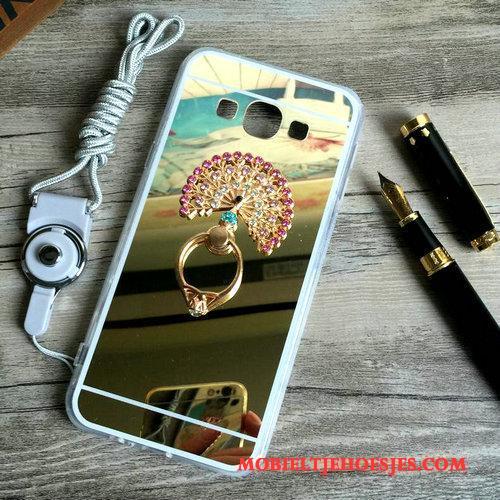 Samsung Galaxy A8 Hoesje Kwasten Zacht Plating Ster Spiegel Rose Goud