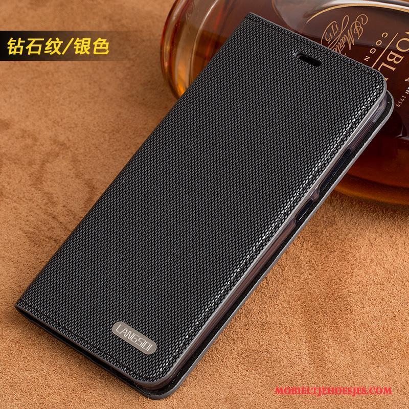 Samsung Galaxy A8 Hoesje Leren Etui Anti-fall Zacht Zilver Hoes Siliconen Vintage