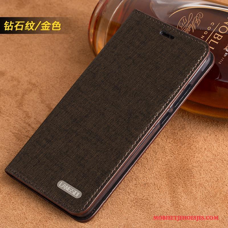 Samsung Galaxy A8 Hoesje Leren Etui Anti-fall Zacht Zilver Hoes Siliconen Vintage