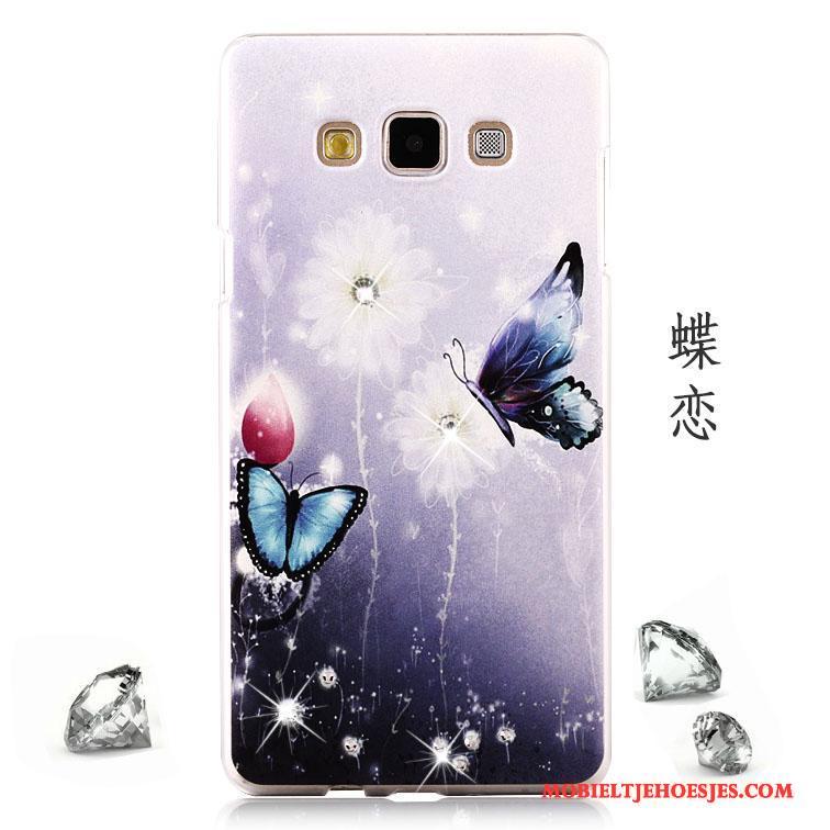 Samsung Galaxy A8 Hoesje Mesh Roze Ster Hard Licht Bescherming Hoes