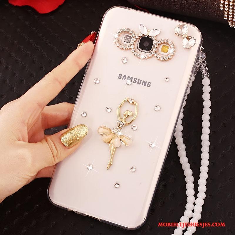 Samsung Galaxy A8 Hoesje Siliconen Hoes Spotprent Mooie Mobiele Telefoon Ster Goud