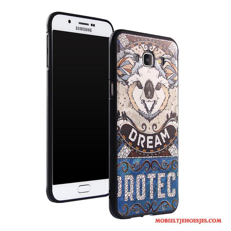 Samsung Galaxy A8 Hoesje Spotprent Blauw Trend Ster Hoes Zacht Anti-fall