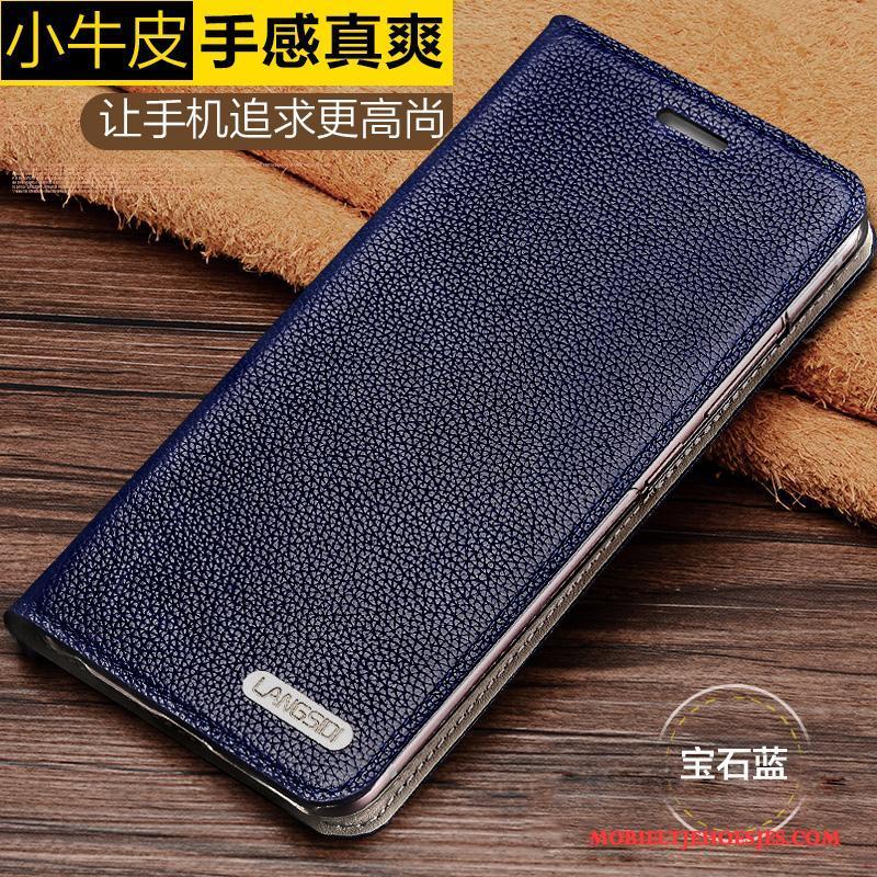 Samsung Galaxy A8 Hoesje Zwart Leer Eenvoudige Bescherming Mini Mobiele Telefoon Anti-fall