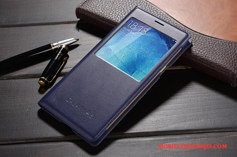 Samsung Galaxy A8 Leren Etui Hoes Mobiele Telefoon Hoesje Telefoon Goud Bescherming Ster