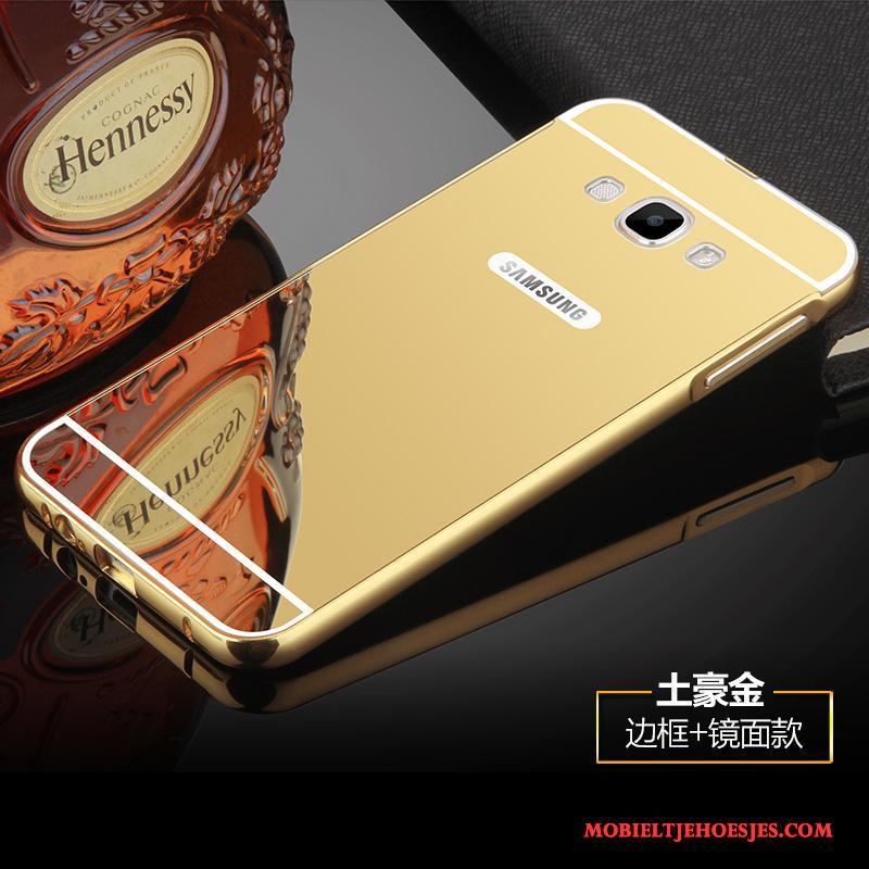 Samsung Galaxy A8 Omlijsting Hoesje Telefoon Metaal Ster Anti-fall Mobiele Telefoon Zilver