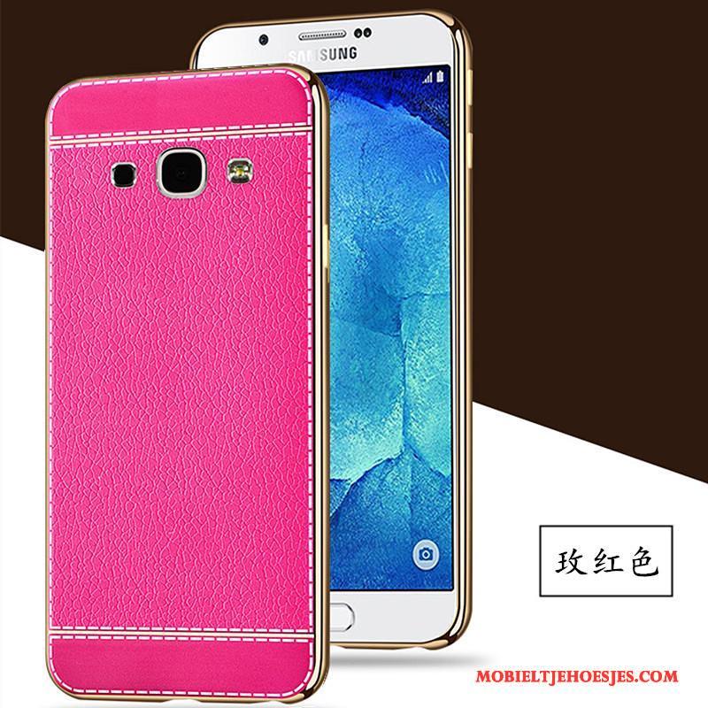 Samsung Galaxy A8 Plating Hoes Ster Mobiele Telefoon Leer Zwart Hoesje Telefoon