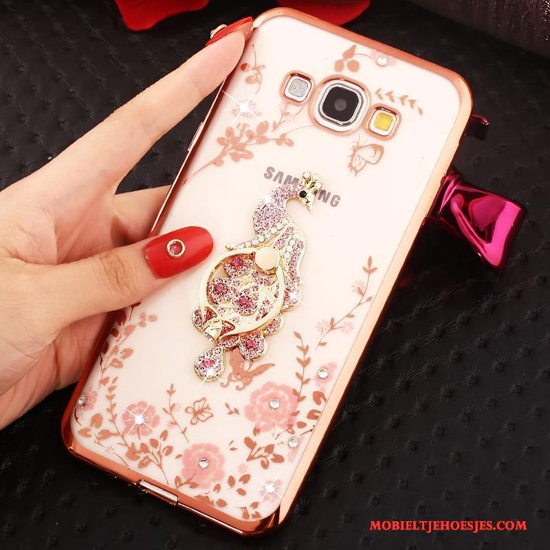 Samsung Galaxy A8 Ring Hoes Hoesje Telefoon Met Strass Ster Goud