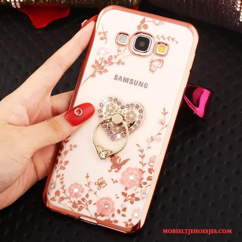 Samsung Galaxy A8 Ring Hoes Hoesje Telefoon Met Strass Ster Goud