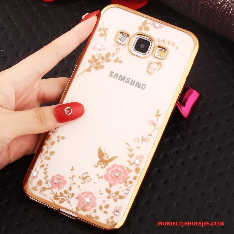 Samsung Galaxy A8 Ring Hoes Hoesje Telefoon Met Strass Ster Goud