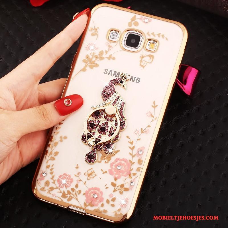 Samsung Galaxy A8 Ring Hoes Hoesje Telefoon Met Strass Ster Goud