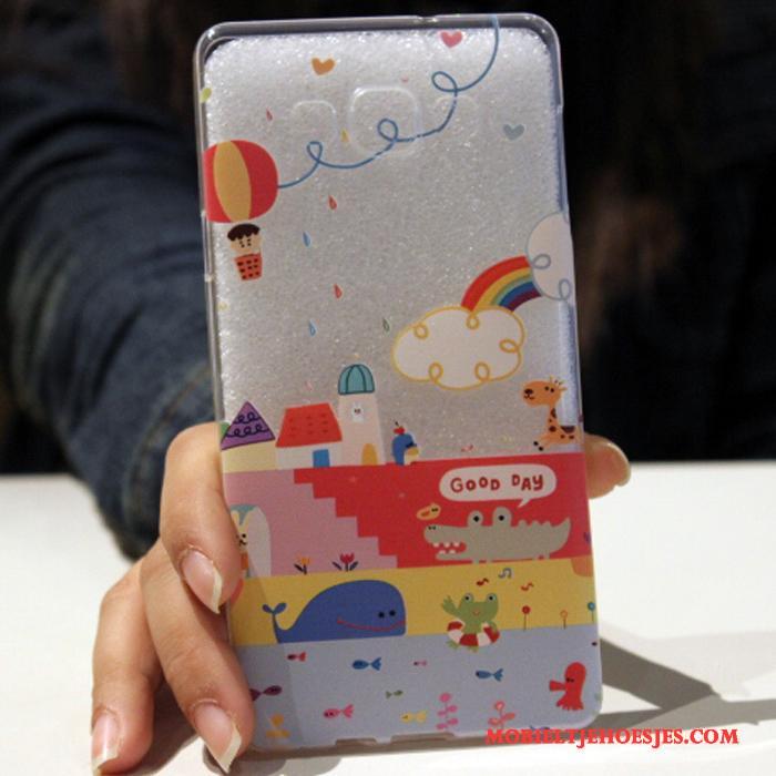 Samsung Galaxy A8 Roze Siliconen Hoesje Telefoon Zacht Persoonlijk Spotprent Anti-fall