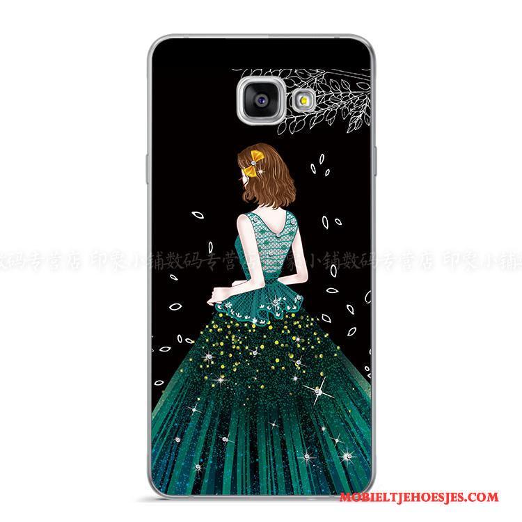 Samsung Galaxy A8 Ster Siliconen Zwart Dun Anti-fall Zacht Hoesje Telefoon