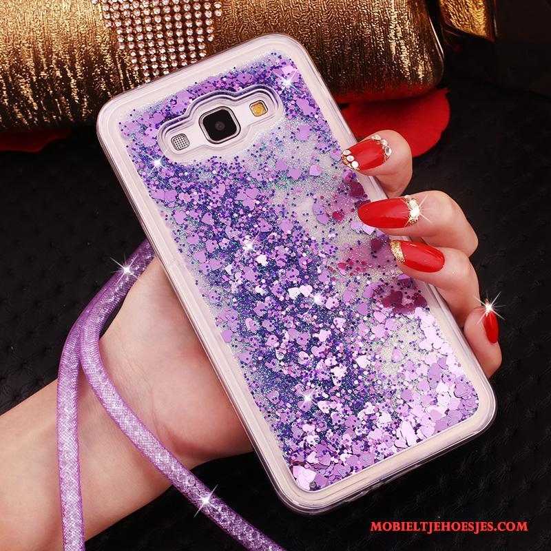 Samsung Galaxy A8 Zacht Hanger Hoesje Telefoon Ster Roze Met Strass