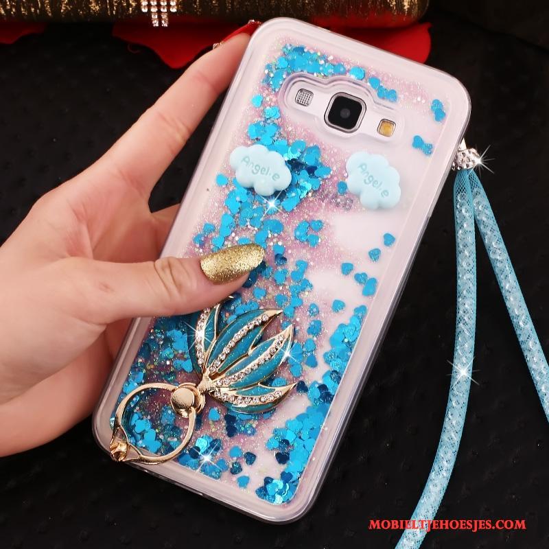 Samsung Galaxy A8 Zacht Hanger Hoesje Telefoon Ster Roze Met Strass