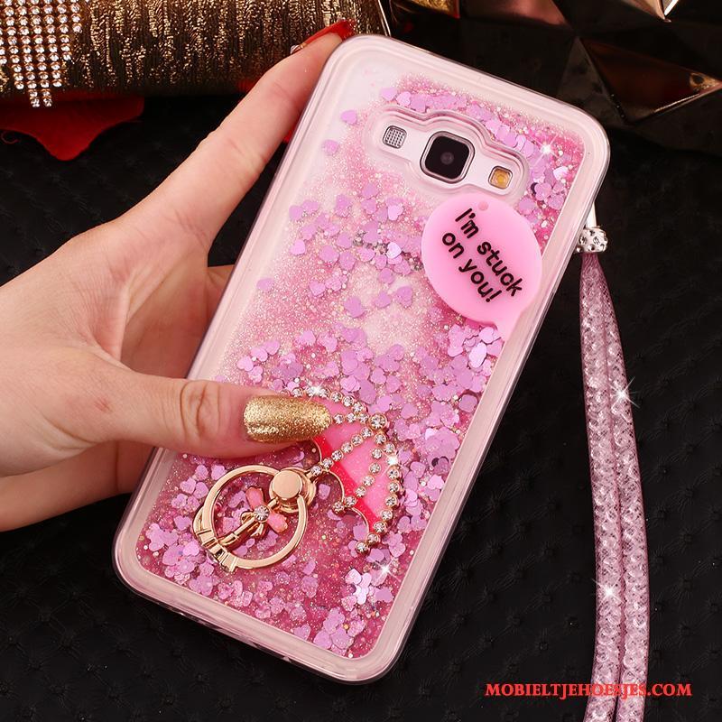 Samsung Galaxy A8 Zacht Hanger Hoesje Telefoon Ster Roze Met Strass