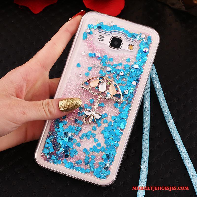 Samsung Galaxy A8 Zacht Hanger Hoesje Telefoon Ster Roze Met Strass