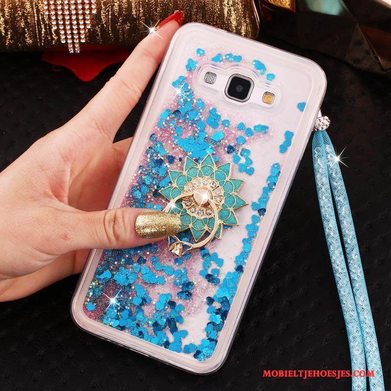 Samsung Galaxy A8 Zacht Hanger Hoesje Telefoon Ster Roze Met Strass