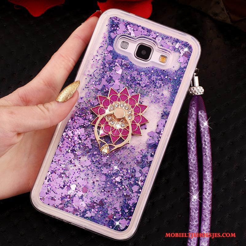 Samsung Galaxy A8 Zacht Hanger Hoesje Telefoon Ster Roze Met Strass