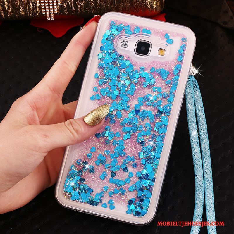 Samsung Galaxy A8 Zacht Hanger Hoesje Telefoon Ster Roze Met Strass