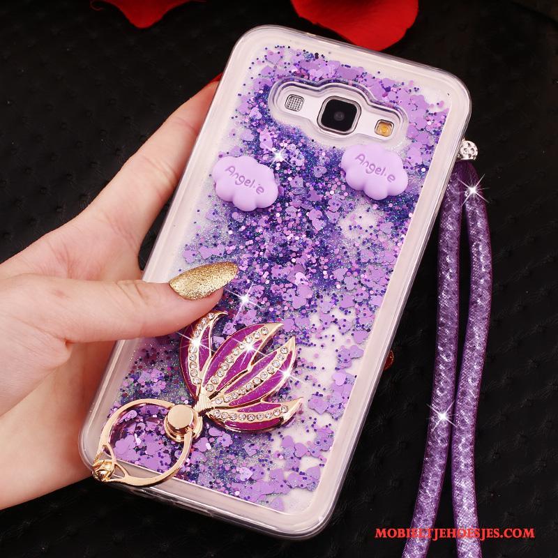 Samsung Galaxy A8 Zacht Hanger Hoesje Telefoon Ster Roze Met Strass