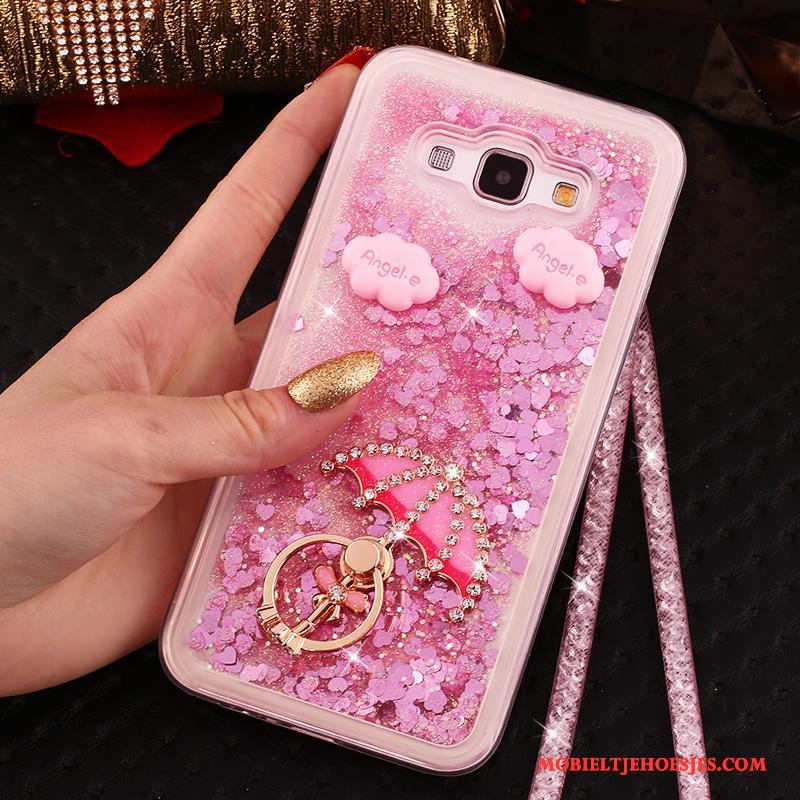 Samsung Galaxy A8 Zacht Hanger Hoesje Telefoon Ster Roze Met Strass