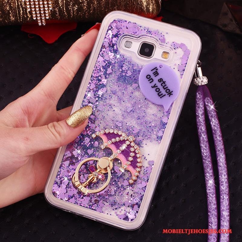 Samsung Galaxy A8 Zacht Hanger Hoesje Telefoon Ster Roze Met Strass