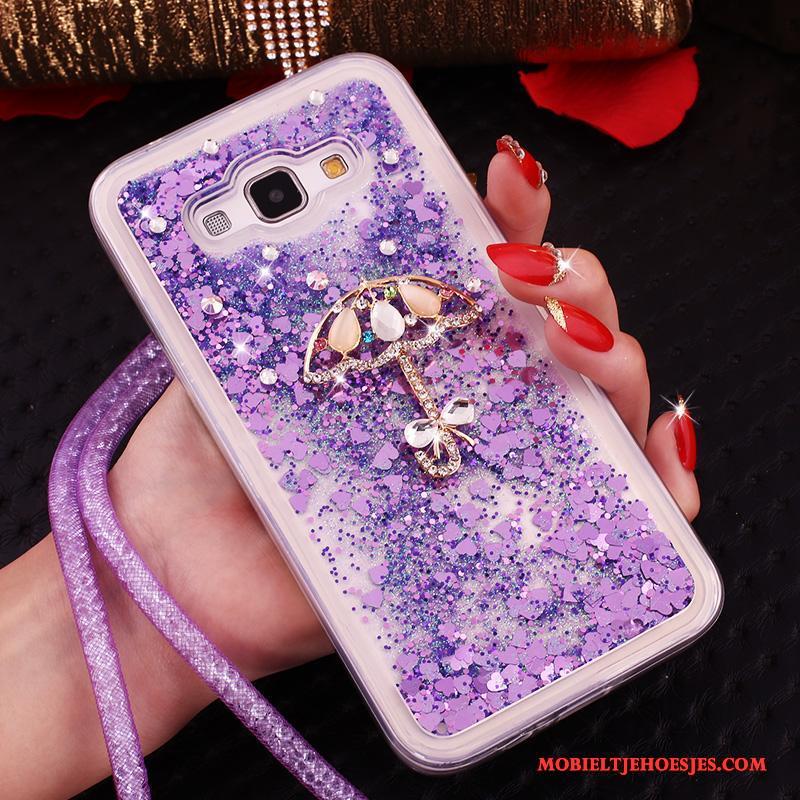 Samsung Galaxy A8 Zacht Hanger Hoesje Telefoon Ster Roze Met Strass