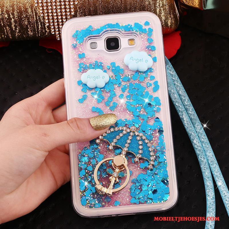 Samsung Galaxy A8 Zacht Hanger Hoesje Telefoon Ster Roze Met Strass