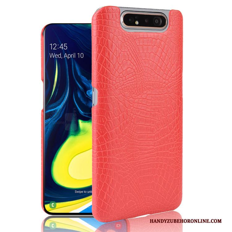 Samsung Galaxy A80 Hoes Hard Hoesje Telefoon Patroon Leer Ster Krokodil