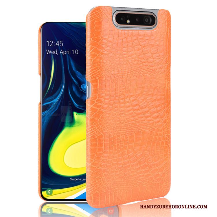 Samsung Galaxy A80 Hoes Hard Hoesje Telefoon Patroon Leer Ster Krokodil